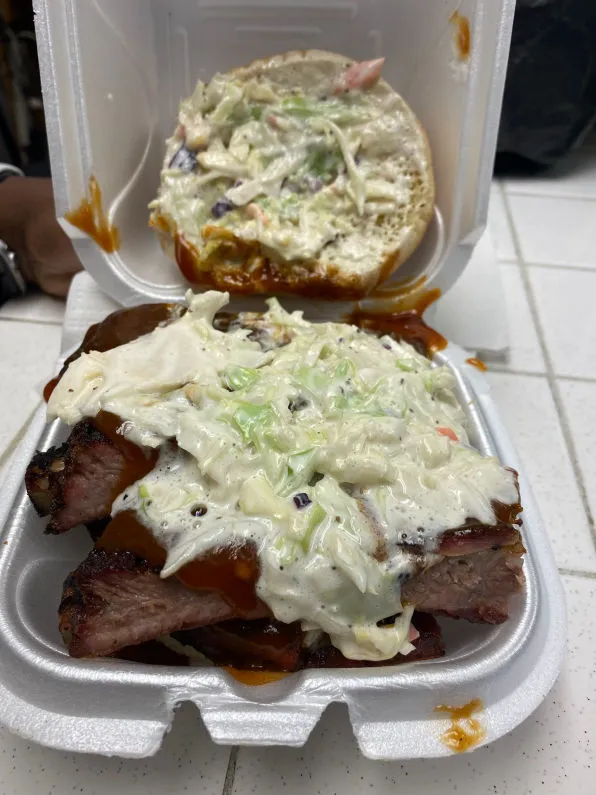 Rib Plate, Beans & Slaw, Chatt Smokehouse, Chattanooga TN